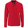 Рубашка поло мужская с длинным рукавом PERFECT LSL MEN, красная с нанесением логотипа