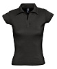 Рубашка поло женская без пуговиц PRETTY 220, черная с нанесением логотипа
