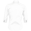 Рубашка женская с рукавом 3/4 EFFECT 140, белая с нанесением логотипа