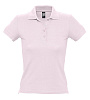 Рубашка поло женская PEOPLE 210, нежно-розовая с нанесением логотипа