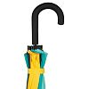 Зонт-трость «Спектр», бирюзовый с желтым с нанесением логотипа