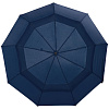 Складной зонт Dome Double с двойным куполом, темно-синий с нанесением логотипа