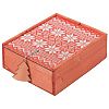 Коробка деревянная «Скандик», средняя, красная с нанесением логотипа