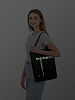 Холщовая сумка «Проливной свет» со светящимся принтом, черная с нанесением логотипа