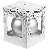 Елочный шар Gala Night Matt в коробке с тиснением, серебристый, 8 см с нанесением логотипа