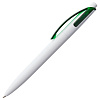 Ручка шариковая Bento, белая с зеленым с нанесением логотипа