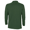 Рубашка поло мужская с длинным рукавом Winter II 210 темно-зеленая с нанесением логотипа
