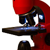 Монокулярный микроскоп Rainbow 50L с набором для опытов, красный с нанесением логотипа