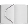 Ежедневник Magnet Chrome с ручкой, серый с белым с нанесением логотипа