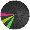 Зонт-трость «Спектр», черный неон с нанесением логотипа