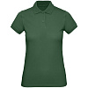 Рубашка поло женская Inspire, темно-зеленая с нанесением логотипа