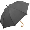 Зонт-трость OkoBrella, серый с нанесением логотипа