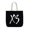 Холщовая сумка «ХЗ» с внутренним карманом, черная с белым с нанесением логотипа
