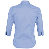 Рубашка женская с рукавом 3/4 EFFECT 140, голубая с нанесением логотипа