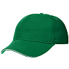 Бейсболка Classic, ярко-зеленая с белым кантом с нанесением логотипа