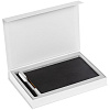 Коробка Silk с ложементом под ежедневник 13x21 см и ручку, белая с нанесением логотипа