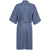 Халат вафельный мужской Boho Kimono, синий с нанесением логотипа