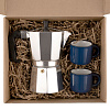 Набор для кофе Dacha, синий с нанесением логотипа