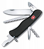 Солдатский нож с фиксатором лезвия Forester, черный с нанесением логотипа