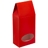 Коробка с окном English Breakfast, красная с нанесением логотипа