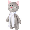 Мягкая игрушка Beastie Toys, котик с белым шарфом с нанесением логотипа