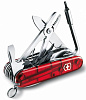 Офицерский нож CyberTool L, полупрозрачный красный с нанесением логотипа