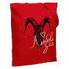 Холщовая сумка «Любовь зла», красная с нанесением логотипа