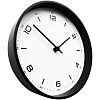 Часы настенные Weis, белые с черным с нанесением логотипа