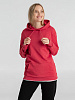 Толстовка с капюшоном унисекс Hoodie, красный меланж с нанесением логотипа