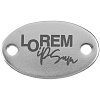 Шильдик металлический Alfa, овальный с нанесением логотипа