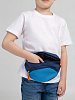 Поясная сумка детская Kiddo, синяя с голубым с нанесением логотипа
