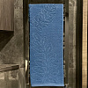 Полотенце махровое «Флора», среднее, синее с нанесением логотипа