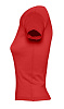 Футболка женская LADY 220 с V-обр. вырезом, красная с нанесением логотипа