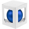 Елочный шар Gala Matt в коробке, 8,5 см, синий с нанесением логотипа