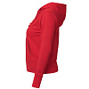 Толстовка женская Hooded Full Zip красная с нанесением логотипа