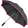 Зонт-трость Highlight, черный с розовым с нанесением логотипа