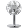 Настольный беспроводной вентилятор с подсветкой inBreeze, белый c серым с нанесением логотипа