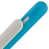 Ручка шариковая Slider Soft Touch, голубая с белым с нанесением логотипа