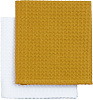 Набор кухонных полотенец Good Wipe, белый с желтым с нанесением логотипа