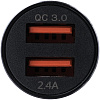 Автомобильное зарядное устройство Volto, черное с нанесением логотипа
