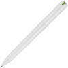 Ручка шариковая Split White Neon, белая с зеленым с нанесением логотипа