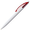 Ручка шариковая Bento, белая с красным с нанесением логотипа