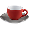Чайная пара Cozy Morning, красная с серым с нанесением логотипа